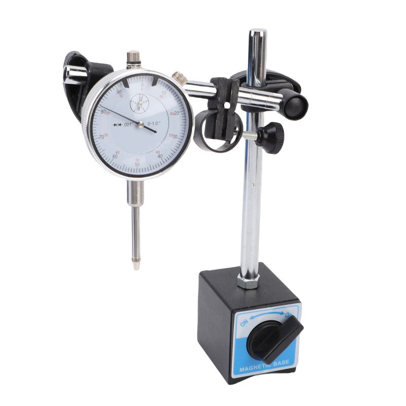 1 Inch Dial Indicator Fine Adjustment Long Arm 0.001 Scale Precision Inspection Set With Magnetic Base - Durable Rustproof for Workshop Lab Machine Tool Measurement - Image 5