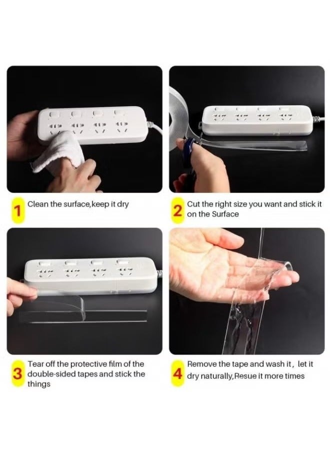 شريط نانو على الوجهين للخدمة الشاقة - 3 أمتار ، قابل لإعادة الاستخدام وبدون أثر للمنزل والمكتب ومشاريع DIY - Image 4