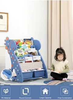 Perfii Kids Bookshelf Toddler 4-Tier Book Organizer Rack Children's Bookcase Display Stand and Toy Storage Cabinet  - Image 5