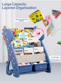 Perfii Kids Bookshelf Toddler 4-Tier Book Organizer Rack Children's Bookcase Display Stand and Toy Storage Cabinet  - Image 4