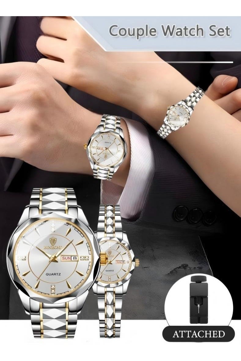 BINBOND Men & Ladies Quartz Watch Luxury Fashion Waterproof Watch Stainless Steel Business Wrist Watch - Image 2
