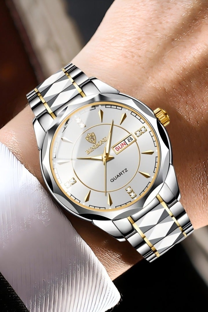 BINBOND Men & Ladies Quartz Watch Luxury Fashion Waterproof Watch Stainless Steel Business Wrist Watch - Image 4