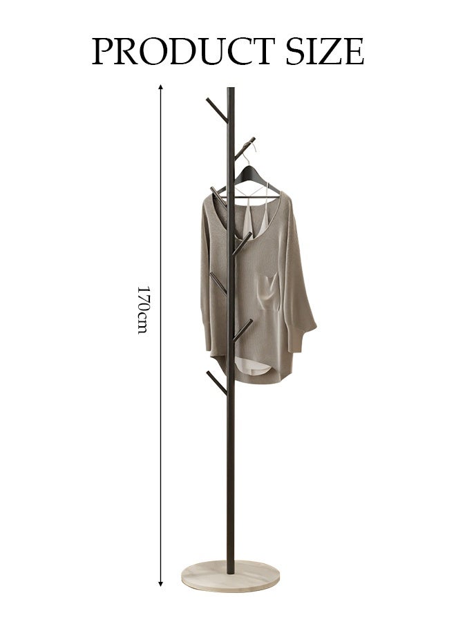 DUNISO Coat Rack，Independent Clothes Hanger，Stand Garment Rack，Clothes Rack with Marble Base for Hanging Clothes, Hats, Bags,Black Tree Like Structure  - Image 2