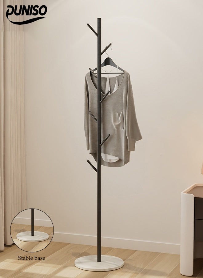 DUNISO Coat Rack，Independent Clothes Hanger，Stand Garment Rack，Clothes Rack with Marble Base for Hanging Clothes, Hats, Bags,Black Tree Like Structure  - Image 1