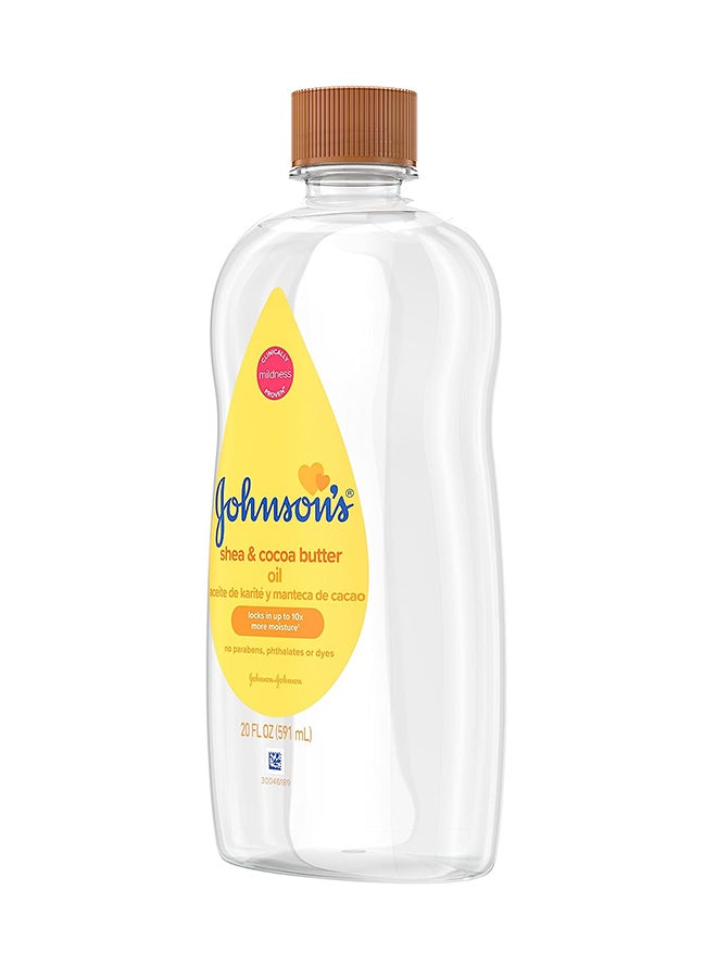 Johnson's Baby Oil, Mineral Enriched With Shea And Cocoa Butter To Prevent Moisture Loss, Hypoallergenic, 20 fl. oz - Image 3