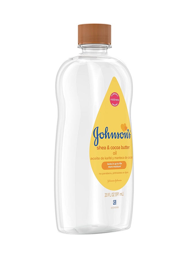 Johnson's Baby Oil, Mineral Enriched With Shea And Cocoa Butter To Prevent Moisture Loss, Hypoallergenic, 20 fl. oz - Image 4