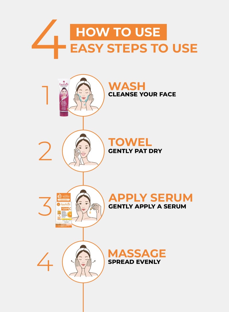 Face Fresh Vitamin C Ampoule Face Serum - Hyaluronate & Niacinamide, Reduces Dark Spots & Discoloration, Brightens & Improves Skin Texture, For All Skin Types 5ml  - Image 3