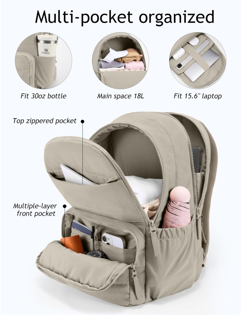 Uselike Travel Backpack for Women, 15.6 Inch Laptop Backpack, Quilted College Bookbag, Cute Work Backpacks, Water Resistant - Image 3