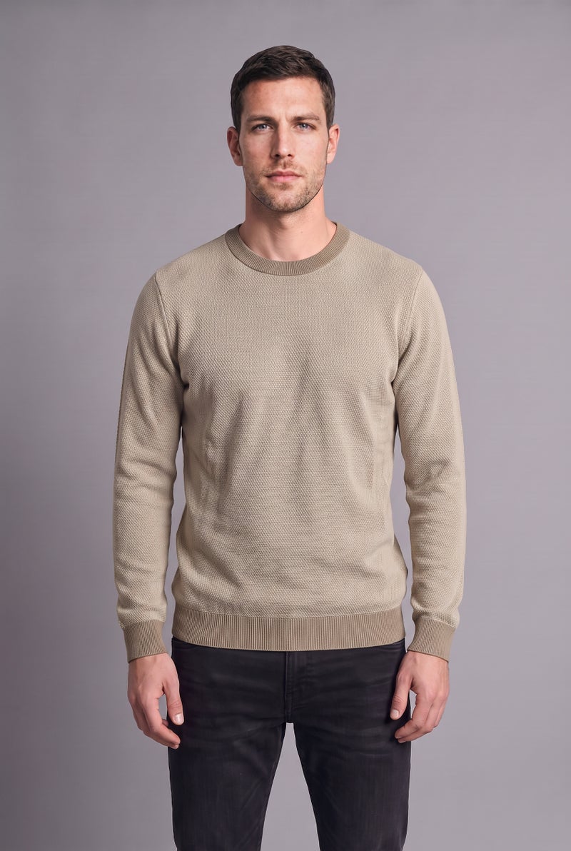 DeFacto Beige Man Standard Fit Basic Knitted Crew Neck Sweater Casual - Image 2