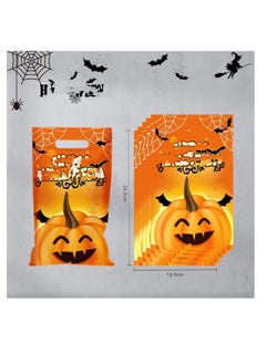 CityRiya-Long Halloween Bag for Candy Cookie, 100PCS Cute Rabbit Ear Gift Wrap Bags & 100PCS Goody Handbags for Halloween Party Supply, Kids Trick or Treat Candy Cookie Bags, Ghost Pumpkin Pattern Plastic Snack Bags  - Image 2