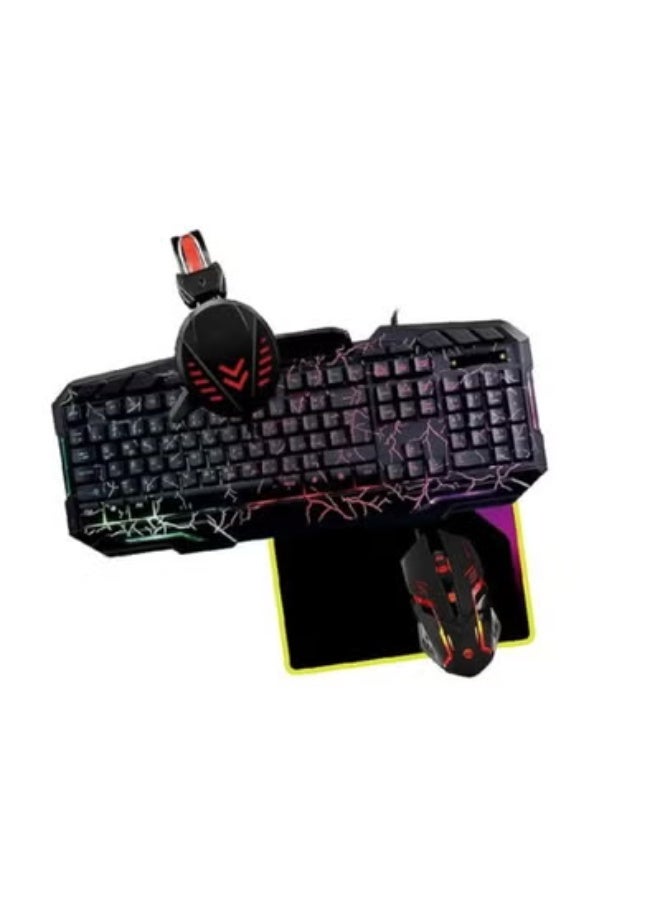 Stylish Gaming Combo – Keyboard, Mouse, Headphones & Mouse Pad – Complete PC Gamer Set - Image 1