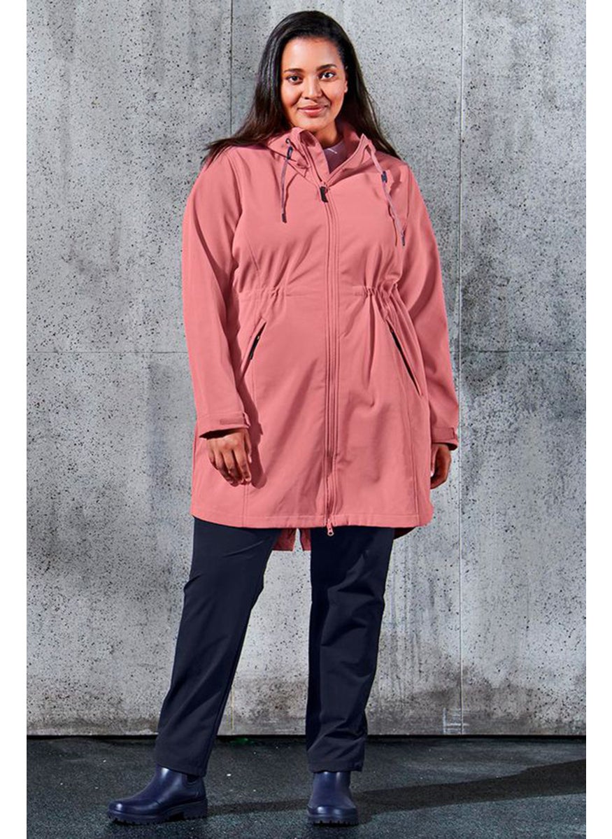 Tchibo Women Regular Fit Solid Softshell Coat, Pink  - Image 1
