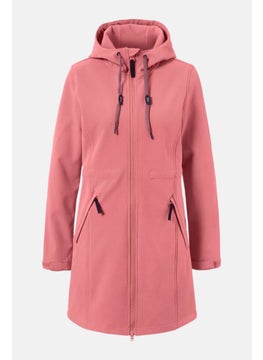 Tchibo Women Regular Fit Solid Softshell Coat, Pink  - Image 2