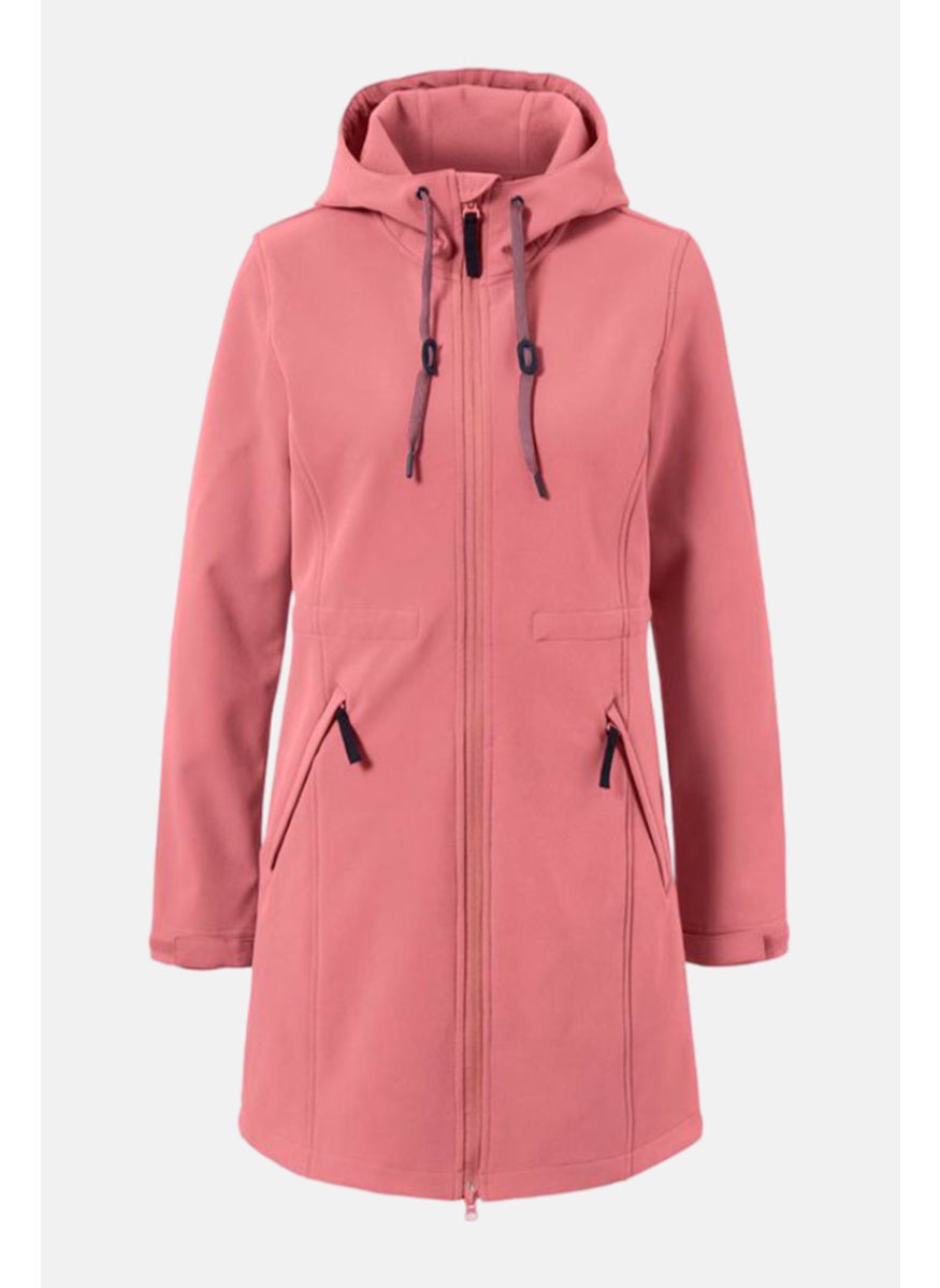 Tchibo Women Regular Fit Solid Softshell Coat, Pink  - Image 2