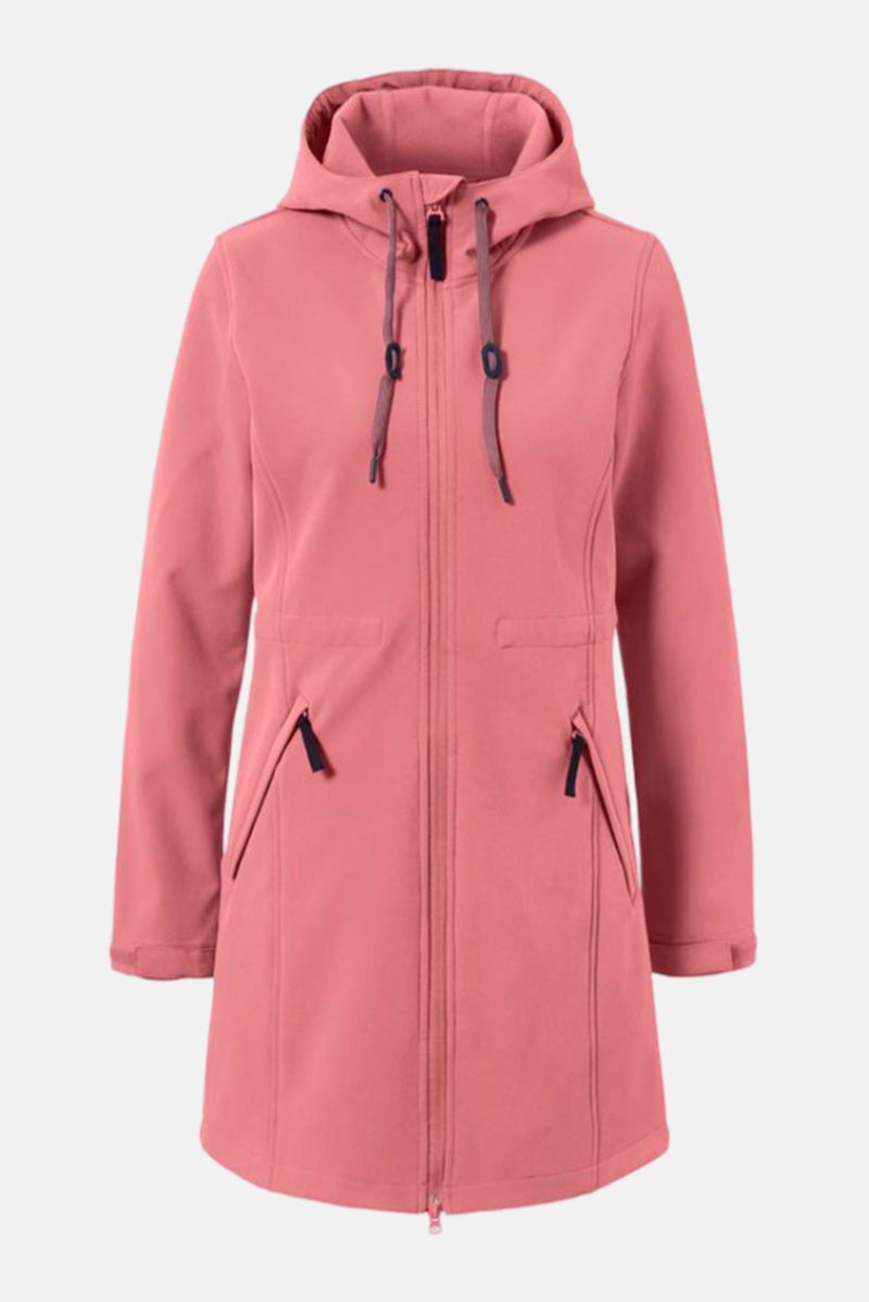 Tchibo Women Regular Fit Solid Softshell Coat, Pink - Image 2
