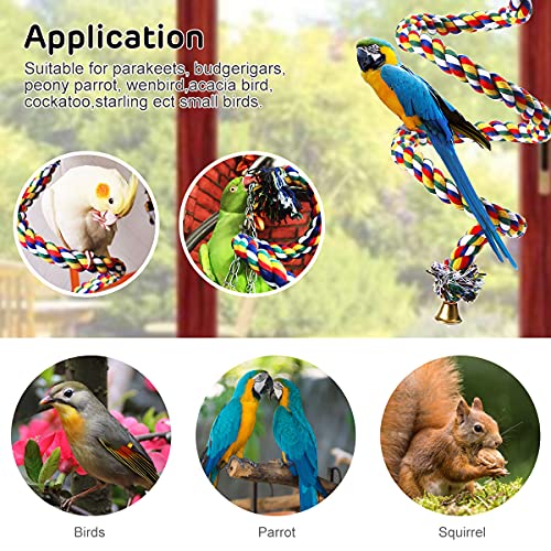 Futurekart Parrot Bird Toys Natural Colorful Rope Bungee Climbing Ropes Swing Chewing Toys - Lengh 1m - Image 3