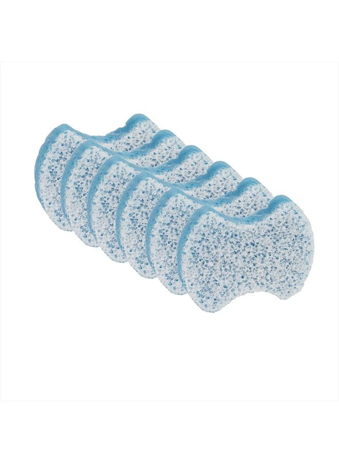 spongeables مقشر القدمين، إسفنجة تقشير القدم مع مبرد كعب وزيت باديكير، 5+ غسلات، رائحة نظيفة ومنعشة، عبوة من 6، زرقاء، 3x2.25x0.44 بوصة (عبوة من 6) - Image 1