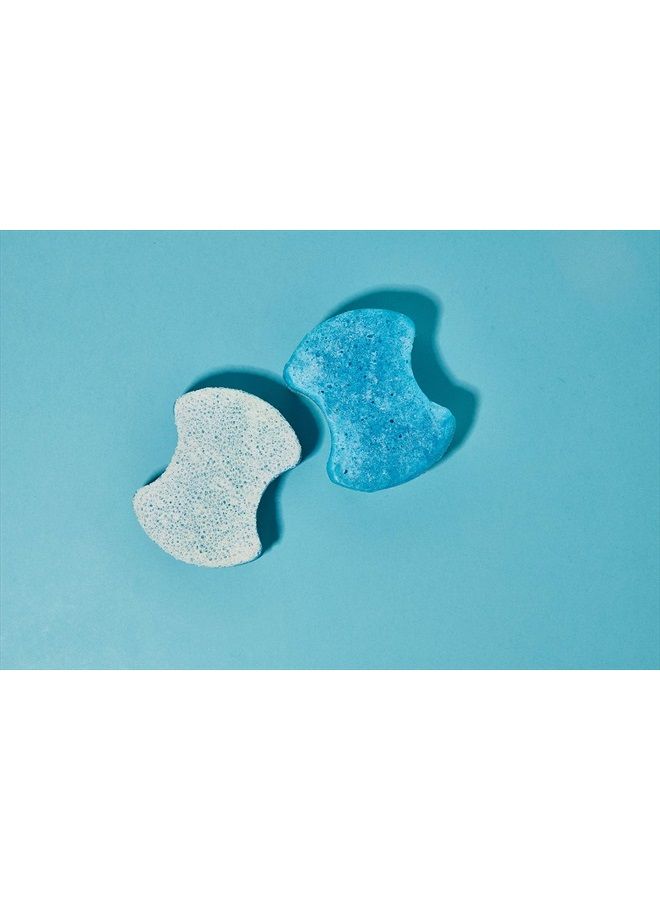 spongeables مقشر القدمين، إسفنجة تقشير القدم مع مبرد كعب وزيت باديكير، 5+ غسلات، رائحة نظيفة ومنعشة، عبوة من 6، زرقاء، 3x2.25x0.44 بوصة (عبوة من 6) - Image 3