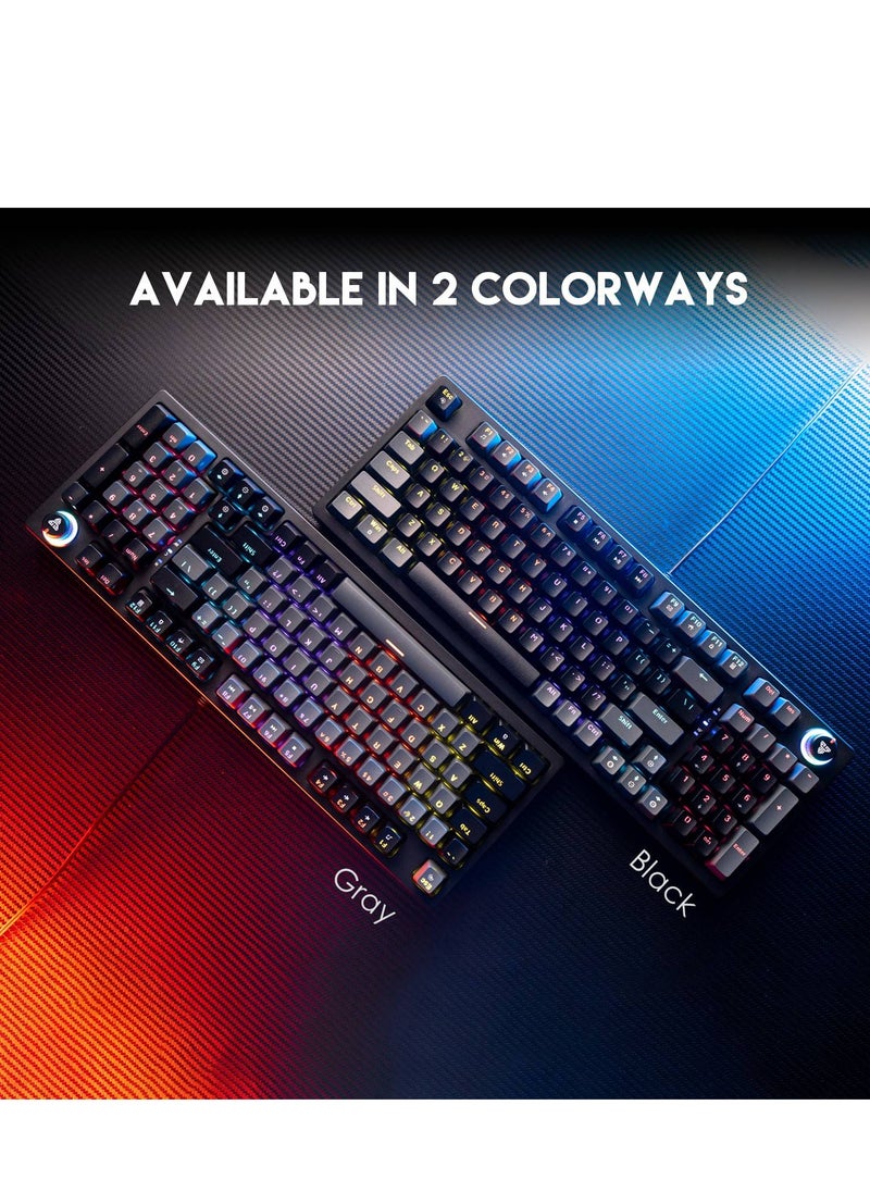 FANTECH - ATOM96 MK890 Gaming Keyboard RGB Mechanical – Blue Switch  – Full Size Form Factor – Double Injection Keycaps – 10 Lighting Effects – Full Keys Anti-Ghosting – Volume Knob - Image 1
