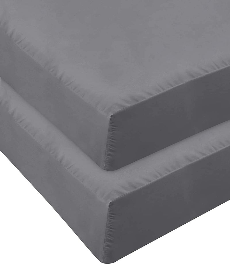 DESTINY CRESCENT BED Jersey Knit Micro Fiber 2 Twin XL Fitted Bed Sheets (2-Pack) Soft & Comfy - Twin XL  15"" Deep Pocket  39"" x 80"" Great for Dorm Room  Hospital and Split King Dual Adjustable Beds (Twin XL  Gray) - Image 3