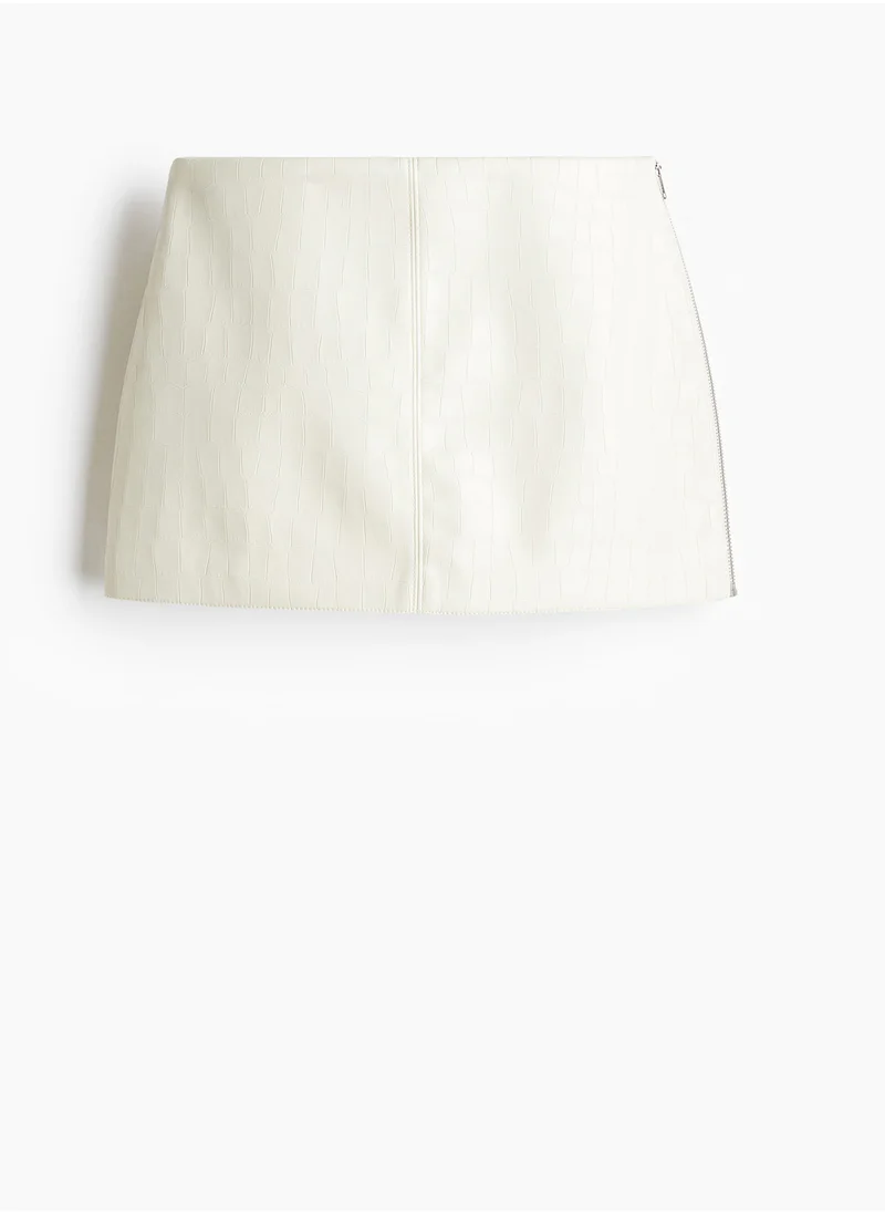 اتش اند ام Crocodile-Patterned Mini Skirt