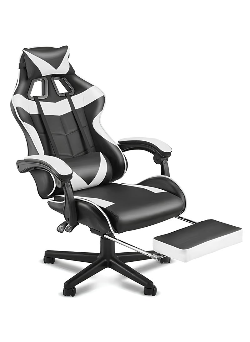 Chulovs Gaming Chair with Footrest Computer Chair Deak Chair High Back Racing Style Office Chair with Headrest Support Adjustable Office Chair  - Image 1