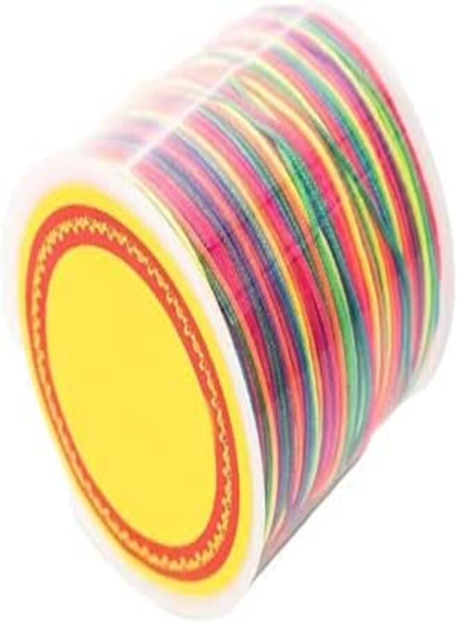 1mm Bracelet String for Jewelry Making, Elastic String for Bracelets, 50-Meter Rainbow Elastic Cord for Jewelry Making,Stretchy String for Beads Necklaces Beading, AIBUTI (Rainbow, 1mm)