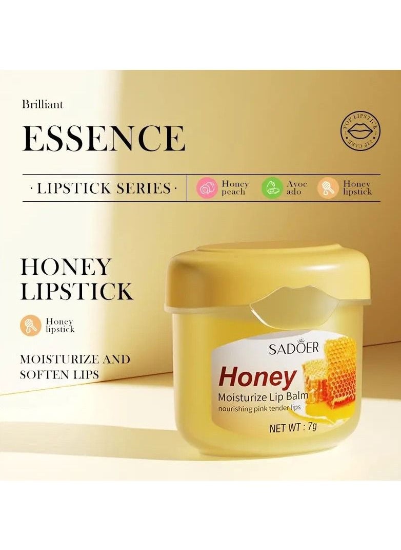 SADOER - Lip moisturizing and glossing set consisting of 3 pieces with extracts (avocado _ peach _ honey) - Image 1