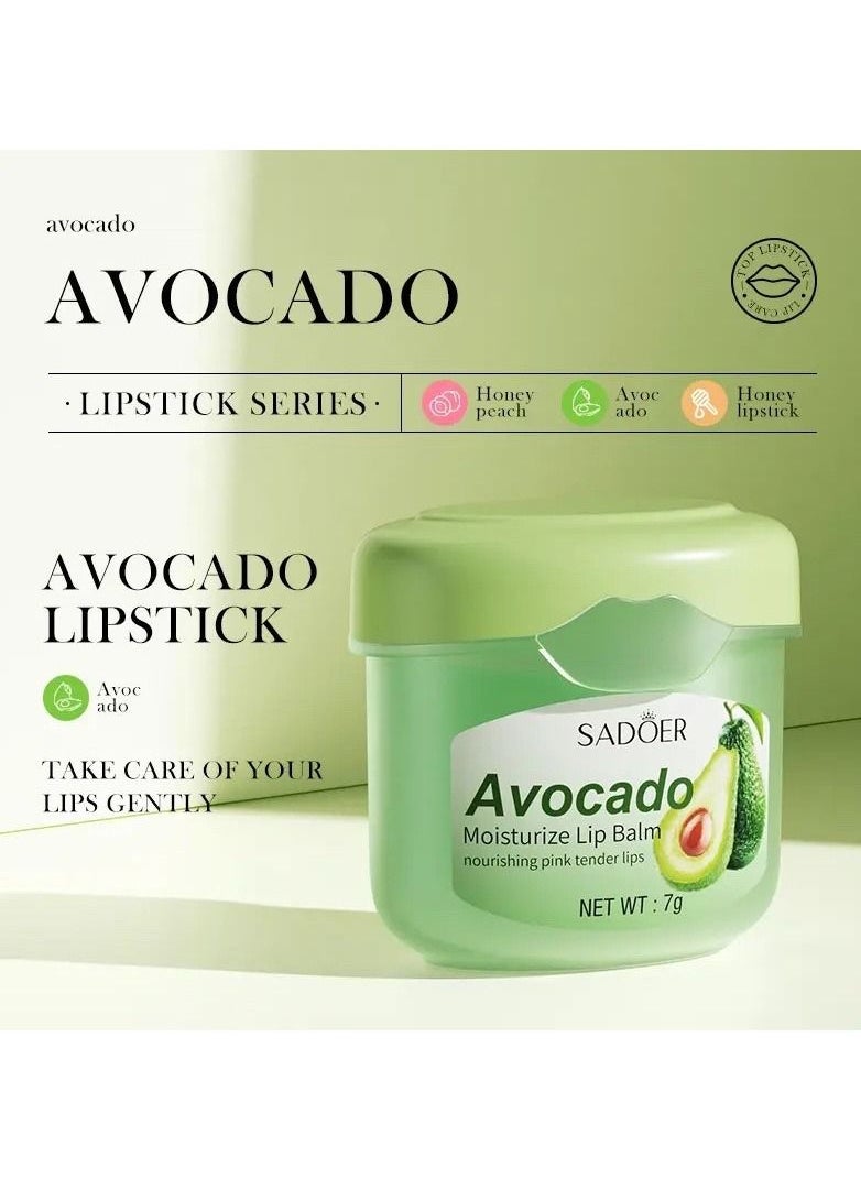 SADOER - Lip moisturizing and glossing set consisting of 3 pieces with extracts (avocado _ peach _ honey) - Image 1