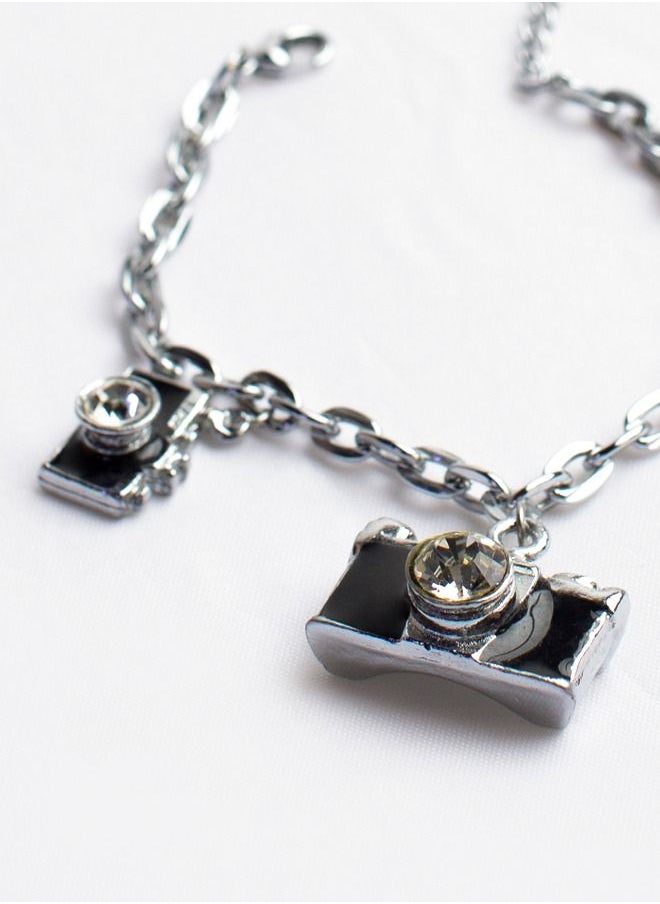 Elite Dose Stainless Steel Camera Charm Bracelet  - Image 3