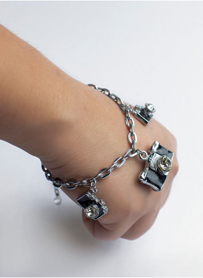 Elite Dose Stainless Steel Camera Charm Bracelet  - Image 2