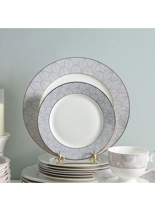 DANUBE HOME Eleganza 44-Piece New Bone China Dinner Set Serves 8 Elegant And Durable Perfect For Formal Dining Special Occasions Or Everyday Use Includes Plates Cups And Saucers