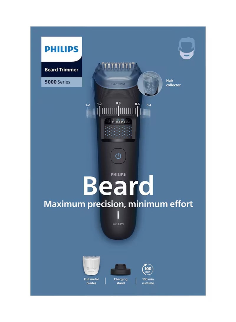 Philips Beard Trimmer Bt5780/15 | 40 Length Settings 10.4–20 Mm | Catches Cut Hairs To Reduce Mess | 100% Washable | 100 Min Cordless + 5-Min Quick Charge | Charging Stand | Usb-A Charging Black black - Image 1