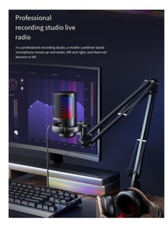 Furtey Gaming Microphone USB Condenser Podcast Microphone with RGB Lighting Tap-to-Mute Sensor Cardioid Polar Pattern for Gaming Streaming  - Image 4