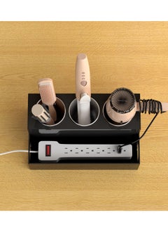 Peachjoy Hair Tool Organizer, Acrylic Hair Dryer and Hair Styling Tools Organizer with 3 Circular Holes and 1 Compartment, Bathroom Countertop Organizer Storage for Accessories, Makeup, Toiletries  - Image 5