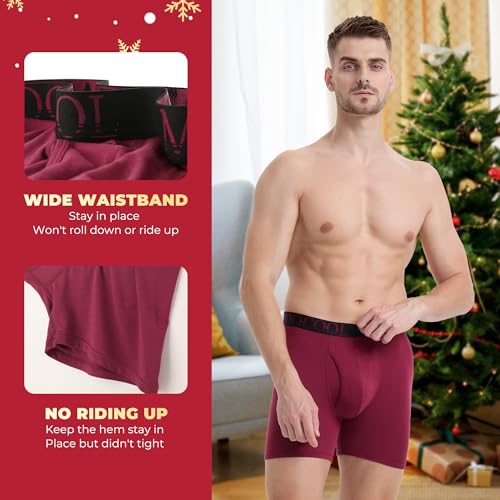BAMBOO COOL سروال داخلي مريح للغاية للرجال من BAMBOO COOL، يمتص الرطوبة وقابل للتنفس، بدون انزلاق، مع فتحة، عبوة متعددة - Image 3