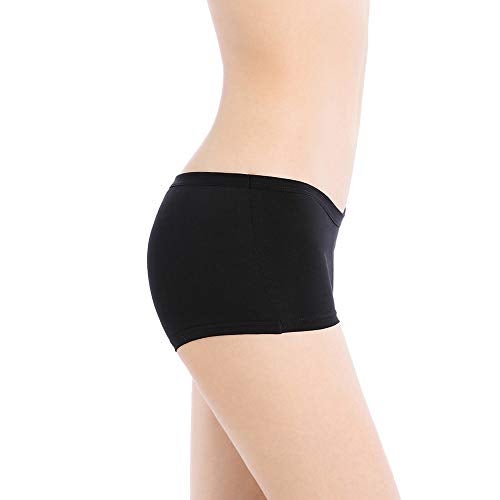 Closecret Lingerie Women's Comfort Soft Low Rise Cotton Boyshorts Panties(4 Black, Small) - Image 3