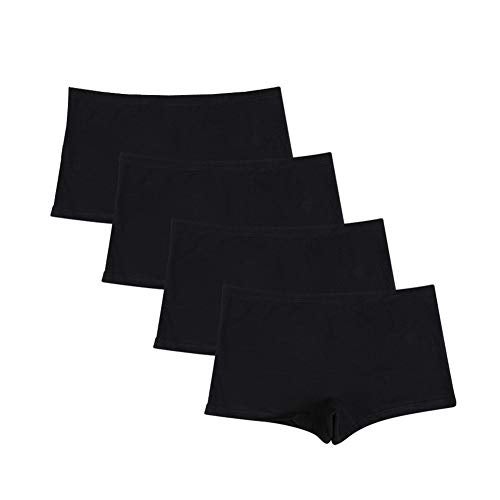 Closecret Lingerie Women's Comfort Soft Low Rise Cotton Boyshorts Panties(4 Black, Small) - Image 4