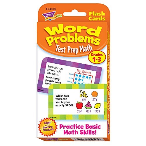 Trend Enterprises Test Prep Math Word Problems (Grades 1-3)Challenge Cards® - Image 1