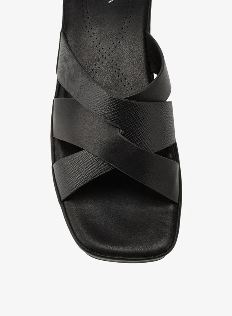 Flora Bella By Shoexpress Textured Criss-Cross Wedge Sandals