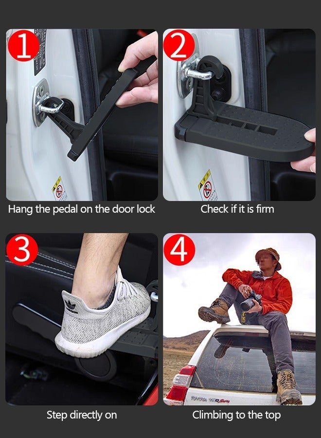 GROIC Multifunction Foldable Car Roof Rack Step Door Pedal Universal Latch Hook Auxiliary Foot Aluminium Alloy Safety Hammer, Auto Parts - Image 4