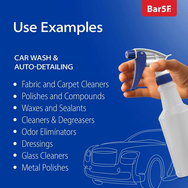 Bar5F Set of 2 Premium 16 oz Empty Spray Bottles, NBR Gasket - Superior Hydrocarbon Resistance - Ideal for Auto Detailing & Industrial Cleaning - Image 4