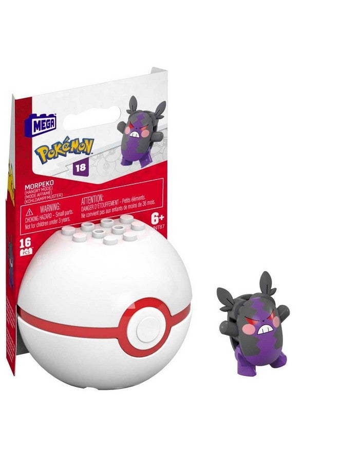 Mega Brands MEGA Pokémon Collectible Morpeko Pokeball Building Toy for Kids Ages 6 and Up - Image 1