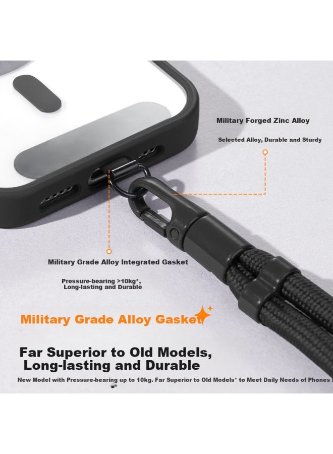 Bzbc Phone Lanyard Wrist Strap Anti-theft Anti-loss Anti-fall With Pad Connector Back Patch Usb Drive Key Strap Short Version Suitable For Apple Huawei Cases Black - Image 3