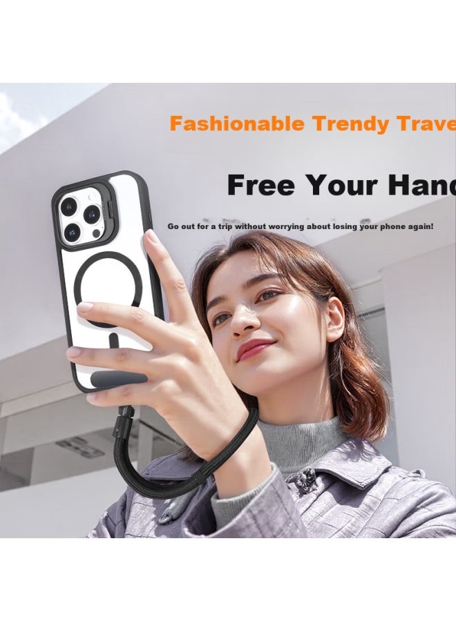 Bzbc Phone Lanyard Wrist Strap Anti-theft Anti-loss Anti-fall With Pad Connector Back Patch Usb Drive Key Strap Short Version Suitable For Apple Huawei Cases Black - Image 1