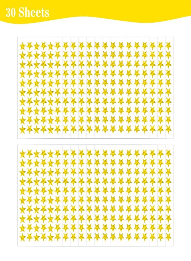 BOEIAC 1800 PCS Gold Star Stickers, 30 Sheets Holographic Gold Star Sticker for Kids Reward, Foil Stars Stickers, Small Mini Stars Sticker for School Planner, Behavior Chart, Classroom Teacher Supplies - Image 3