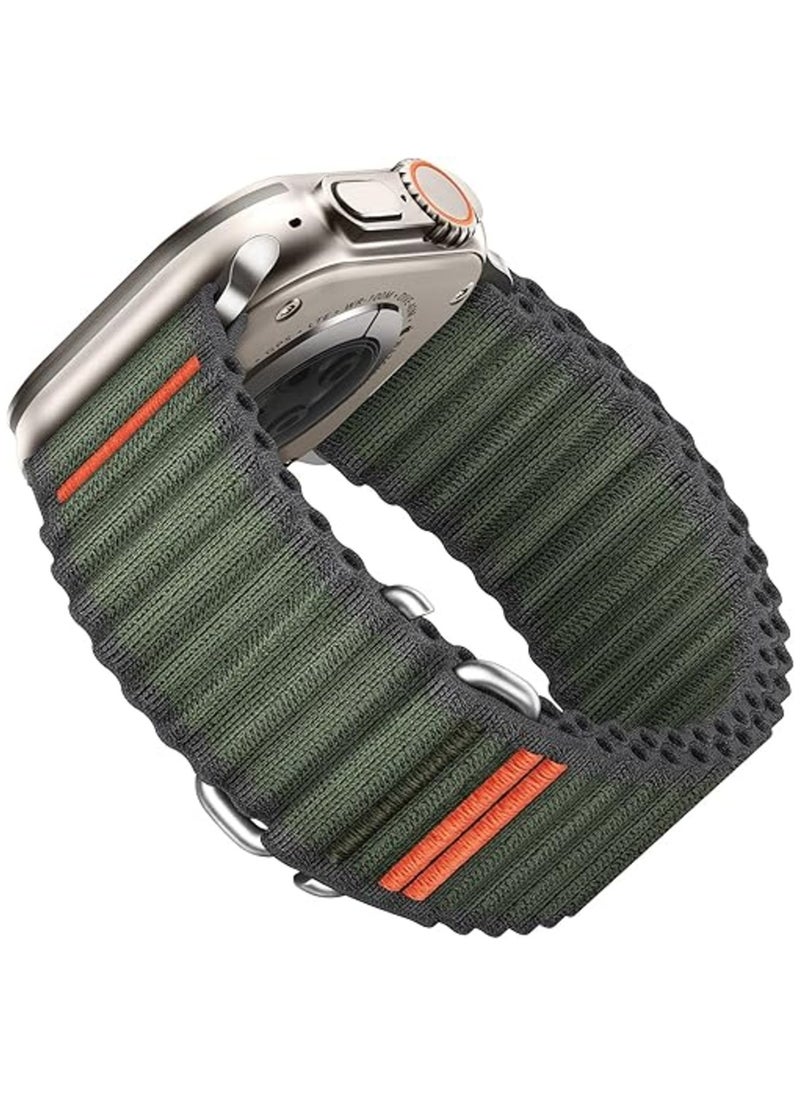 TEMPO Durable Sport Band Compatible with Apple Watch Ultra 2/1 Ultra 49mm 46mm 45mm 44mm 42mm for Men Women, Stretchy Nylon Loop Adjustable Strap with S-Hook for iWatch Series 10 9 8 7 6 5 4 3 2 1 SE  - Image 1