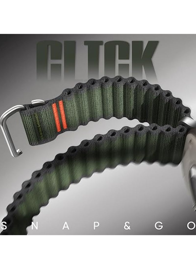 TEMPO Durable Sport Band Compatible with Apple Watch Ultra 2/1 Ultra 49mm 46mm 45mm 44mm 42mm for Men Women, Stretchy Nylon Loop Adjustable Strap with S-Hook for iWatch Series 10 9 8 7 6 5 4 3 2 1 SE  - Image 2