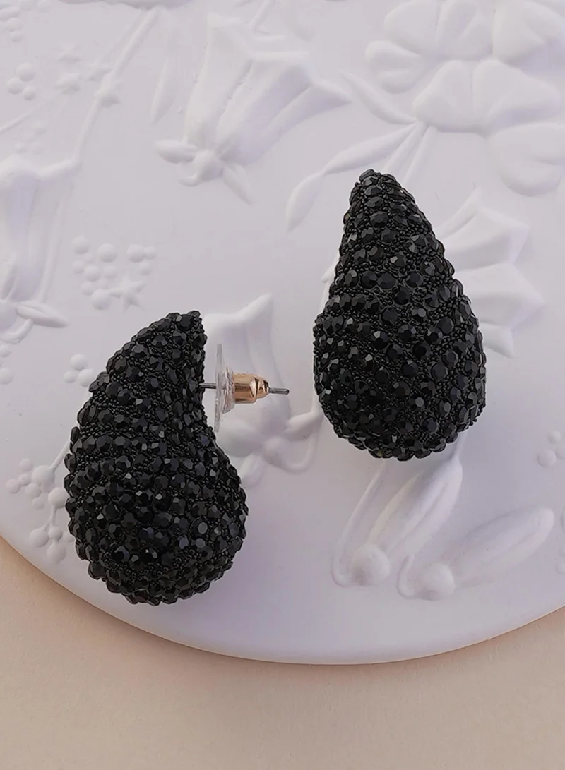 SOHI Stones Teardrop Shaped Artificial Stud Earring Jewellery