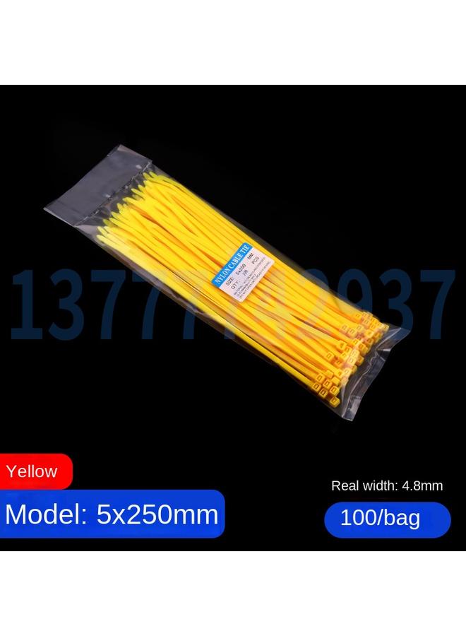 الأزرق جي دبليو حزام نايلون ملون 5*250 مم أحمر ، أصفر ، أزرق ، أخضر أسود حزام 4.8*250 شريط مدلفن حزام نايلون مقفل - Image 1